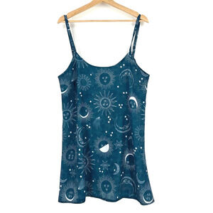 Cosmic Drifters Womens Tunic Cami Tank Top Size 12 Sheer Celestial Witchy Whimsy